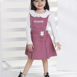 Peppermint Girls Bow Detailed A-Line Dress-55