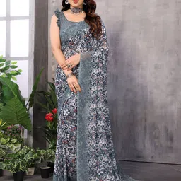 Nirmohi Fashion Floral Pure Georgette Saree-image-77