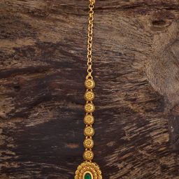 Kushal's Fashion JewelleryRuby Gold-Plated Antique Maang Tikka Head Jewellery-34