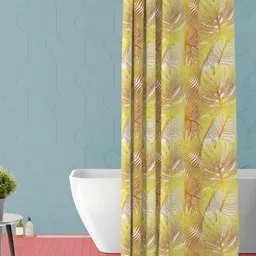 ArtzFolio Yellow & White Printed Waterproof Shower Curtain-image-84