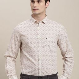 Turtle Men Relaxed Slim Fit Spread Collar Geometric Printed Cotton Formal Shirt-image-91