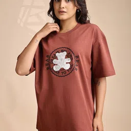 GIBBONTE Women Graphic Printed Round Neck Pure Cotton T-shirt-picture-33
