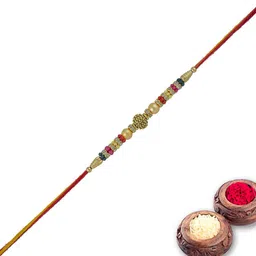MEIRA JEWELLERY Rakhi With Roli Chawal & Greeting Card-image-7
