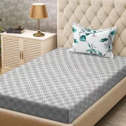 Myntra Elegant Homes Grey & White Geometric 300 TC Single Bedsheet Set 2.5 m X 1.5 m-image-27