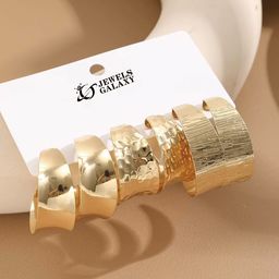 Jewels Galaxy Contemporary Half Hoop Earrings-24