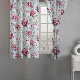 ANA Maroon & Blue Set of 2 Floral Room Darkening Window Curtain-picture-35