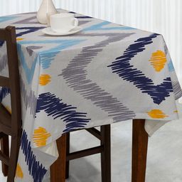 Myntra Elegant Homes White Geometric Printed Cotton 4-Seater Table Cover-image-50