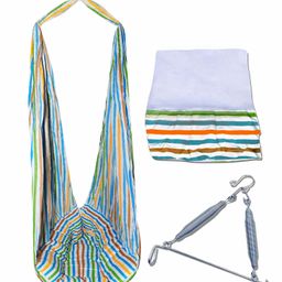 VParents Neonate Swing Cradle Mosquito Net and Spring with Window Cradle Hanger - Blue Multicolour image 4