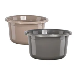 Kuber Industries Brown & Grey 2 Pieces Light Weight Bath Tubs-21