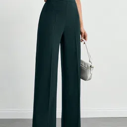 NU CLOTHS Women Relaxed High-Rise Pleated Trousers-picture-7