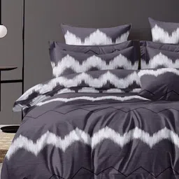 Aura Grey 180 TC King Bedsheet with 2 Pillow Covers-image-56