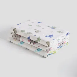 Biglilpeople White & Yellow 3 Pieces Abstract Printed Summer Single Bed Dohar-9