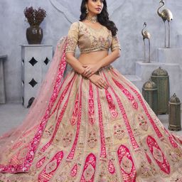 ODETTE Embellished Sequinned Semi-Stitched Lehenga & Unstitched Blouse With Dupatta image 4