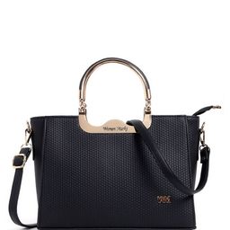 WOMEN MARKS Embellished PU Structured Handheld Bag with Fringed image 3