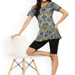 Aarika Abstract Printed Swim Set With Cap image 2