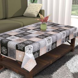 Dakshya Industries Grey Floral Waterproof Plastic 4-Seater Table Cover-image-90