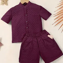 OMPAX Boys Checked Shirt with Shorts-picture-21