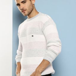 Aarika Self Design Striped Woollen Pullover-picture-5