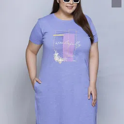 IN Love Pack of 2 Women Plus Size Front Printed Cotton Nighty Chemise-image-60