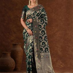 Mitera Woven Design Zari Designer Banarasi Saree With Unstiched Blouse Piece-picture-8