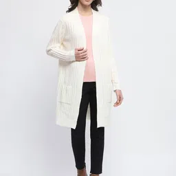 Madame Self Design Longline Open Front Shrug-38