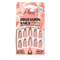 JUSTGOLD Set Of 24 Professional Obsession Press On Pre Glued Nails - Shade 03-12