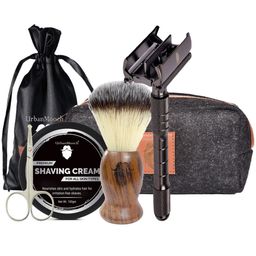 UrbanMooch Set Of 5 Shaving Cream, Wooden Shaving Brush, Scissor, Razor & Toiletry Bag-33
