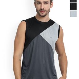 FTX Pack Of 4 Color Blocked Round Neck Gym Vests 709-2_709-6_709-11_709-16-S-picture-12