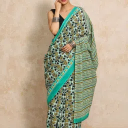 Moara Floral Pure Cotton Ready to Wear Saree-image-40