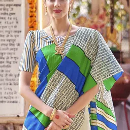 Anouk Rustic Ethnic Motifs Silk Blend Bagh Saree image 4