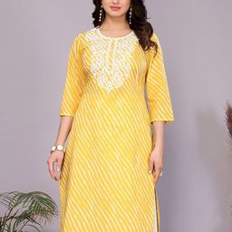 Rangita Leheriya Printed Thread Work Pure Cotton Straight Kurta-38