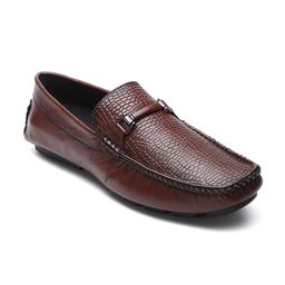 BRITMEN Men Textured Leather Loafers-image-85