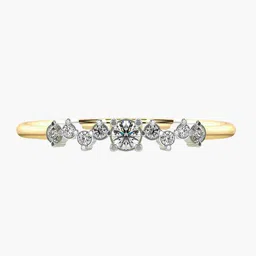VALANOVA Women 18 Kt Silver Gold Plated & Certified Lab Grown Diamond 0.14cts Ring-image-49