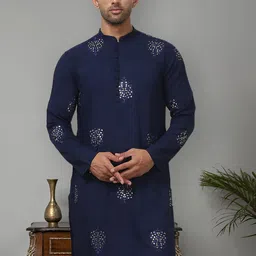 Jompers Men Floral Embroidered Sequinned Floral Kurta-picture-55