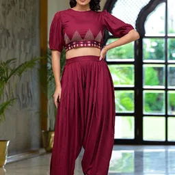 Juniper Embroidered Top & Dhoti Pant-image-8