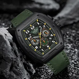 Naviforce Men Dial & Leather Straps Analogue Chronograph Watch NF8053_B GN GN-15
