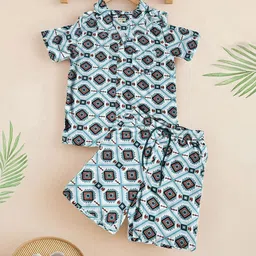 Bella Moda Boys Printed Shirt with Shorts-12