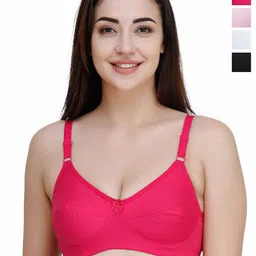 College Girl Women Pack Of 4 Pure Cotton Full Coverage Non Padded Bra-image-84