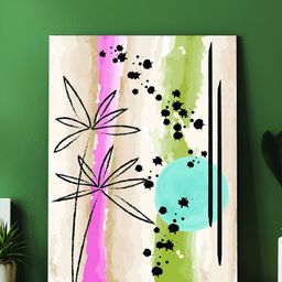 Myntra Elegant Homes White & Green Abstract Canvas Wall Art-image-24