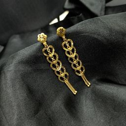 PRS GOLD COVERING Women Gold Plated Drop Earrings-picture-23