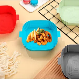 jiyancreation 3Pcs Silicone Square Air Fryer Liners Pot Heat Resistant Basket Oven Accessories Air Fryer-picture-37