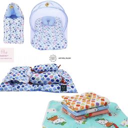 New Born Baby Daily Essentail Bedding Combo Pack(0-6 Months)(Total Items: 11)-image-51