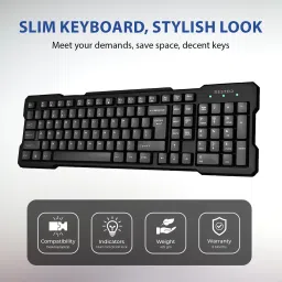 Bestor Set of 5 Combo,USB Wired Keyboard,Wire Mouse,Mouse Pad, Card Reader,4port HUB Combo Set image 2