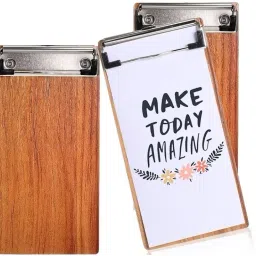 Wooden Mini Clipboards A6 for Restaurants(8"X 4") Pocket Sized Notepads-0