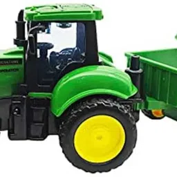 Pull Back Vehicles Farm Tractor Truck with Trolley, Friction Power Toy Tractor-10