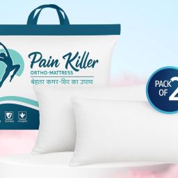 Luxury Pillows for Neck Pain | Soft White Foam Solid Sleeping Pillow Pack of 2-image-23