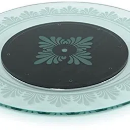 easyroot Rotating Serving Tray for Dining Table-21 inch Clear Trivet image 2