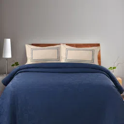 Saral Home Blue 160 TC King Bedsheet with 2 Pillow Covers-image-86
