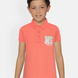 METRO KIDS COMPANY Boys Orange Solid Polo Collar T-shirt-image-33
