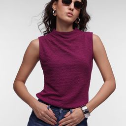 French Connection Textured High Neck Top-image-63
